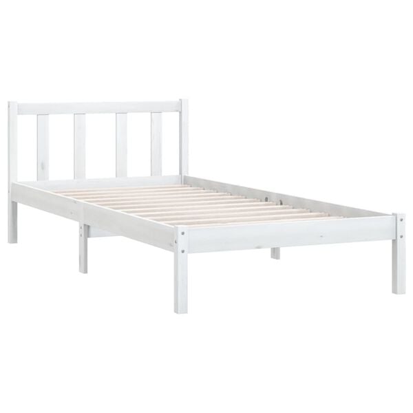 vidaXL Cadre de lit sans matelas blanc 90x190 cm bois massif
