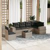 vidaXL Salon de jardin avec coussins 7 pcs gris clair r&eacute;sine tress&eacute;e