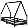 vidaXL Cadre de lit pour enfants noir 80x200 cm bois de pin massif