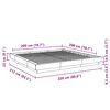 vidaXL Cadre de lit et lumi&egrave;res LED sans matelas ch&ecirc;ne fum&eacute; 200x200 cm