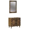vidaXL Ensemble de mobilier de salle de bain avec porte 2 pcs Marron