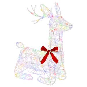 vidaXL Renne de No&euml;l 3D LOVIISA 140 LED Multicolore 55 x 22 x 63 cm