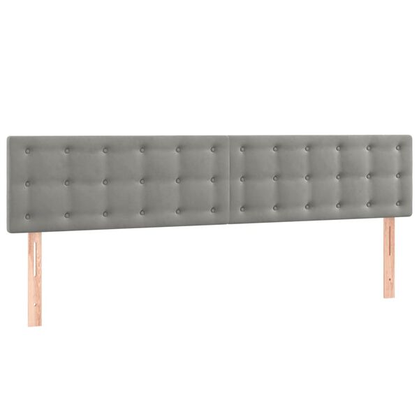 vidaXL T&ecirc;te de lit &agrave; LED Gris clair 160x5x78/88 cm Velours