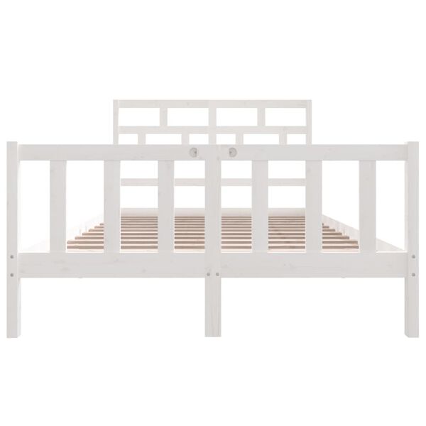 vidaXL Cadre de lit sans matelas blanc bois massif 120x200 cm