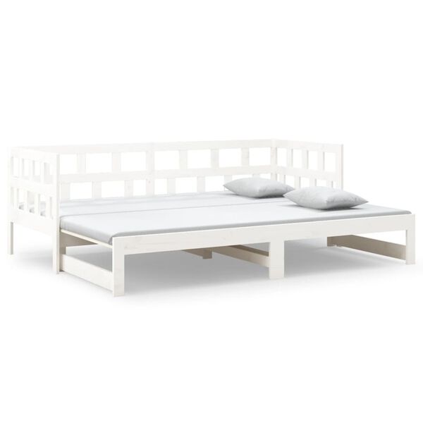vidaXL Lit coulissant sans matelas blanc 2x(90x200) cm