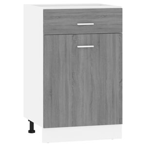 vidaXL Armoire &agrave; tiroirs inf&eacute;rieure "Lyon" Gris Sonoma 50 x 46 x 81,5 cm Bois d'ing&eacute;nierie