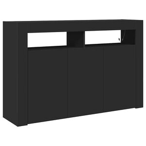 vidaXL Buffet Noir 116 x 30 x 75 cm Bois d'ing&eacute;nierie