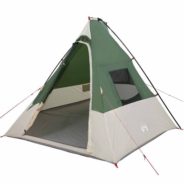 vidaXL Tente Tipi avec toit Vert 383 x 338 x 217 cm taffetas