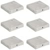 vidaXL Bouchons de poteau de cl&ocirc;ture 6 pcs M&eacute;tal galvanis&eacute; 91x91 mm