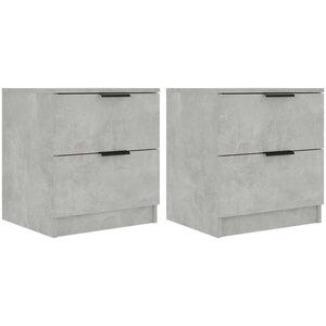 vidaXL Tables de chevet 2 pcs Gris b&eacute;ton Bois d'ing&eacute;nierie