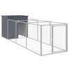 vidaXL Niche pour chien avec cour anthracite 110x405x110 cm