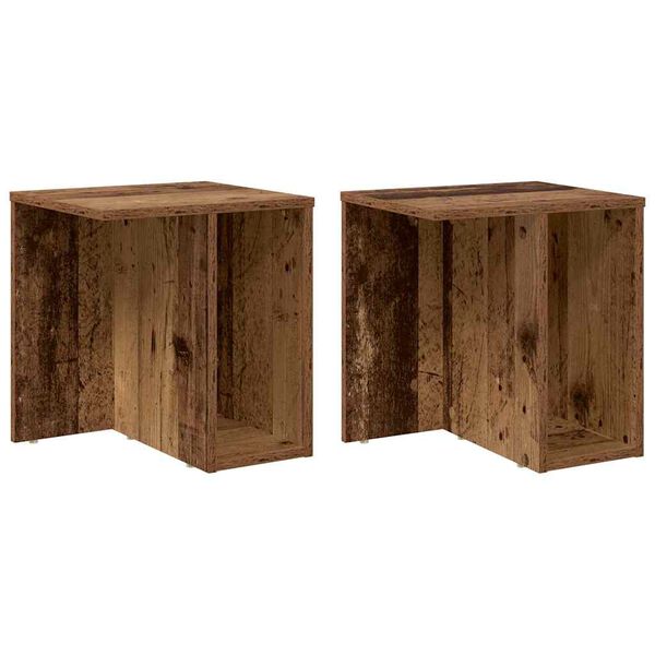 vidaXL Table d'appoint 2 pcs Bois ancien 37 x 32 x 40 cm