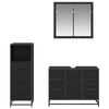vidaXL Ensemble de mobilier de salle de bain 3 pcs Ch&ecirc;ne noir