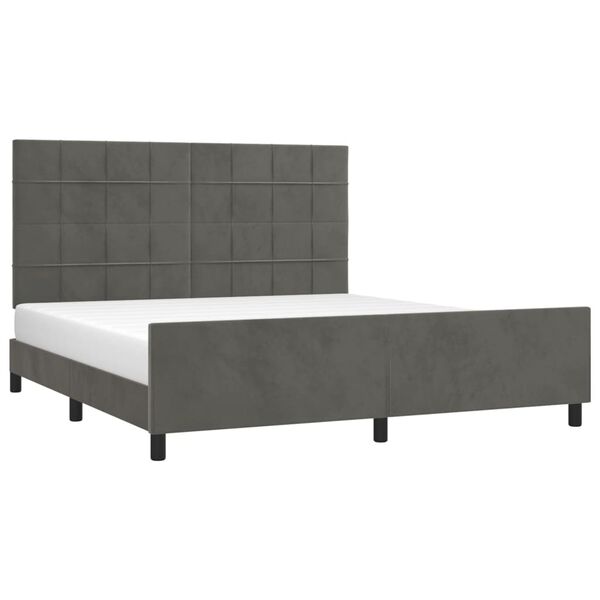 vidaXL Cadre de lit sans matelas gris fonc&eacute; 160x200 cm velours