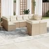 vidaXL Salon de jardin avec coussins 9 pcs beige r&eacute;sine tress&eacute;e