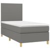 vidaXL Sommier &agrave; lattes de lit avec matelas Gris fonc&eacute; 80x200 cm Tissu