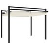 vidaXL Tonnelle de jardin avec toit r&eacute;tractable cr&egrave;me 3x3 m aluminium