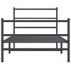 vidaXL Cadre de lit métal sans matelas avec pied de lit noir 107x203cm