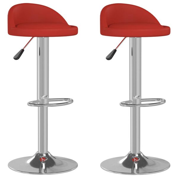 vidaXL Tabourets de bar lot de 2 rouge bordeaux similicuir