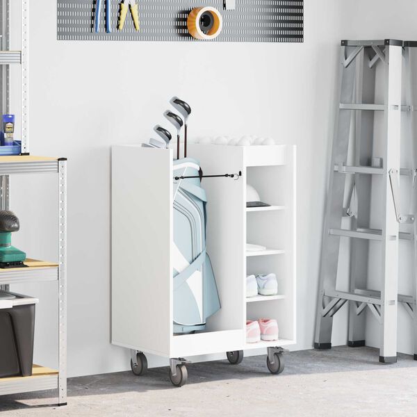 vidaXL Armoire de Golf avec roue Uni Blanc 65 x 45 x 98 cm