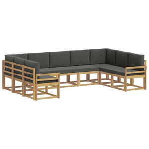 vidaXL Ensemble de canap&eacute;s d'ext&eacute;rieur 9 pc Blanc et anthracite