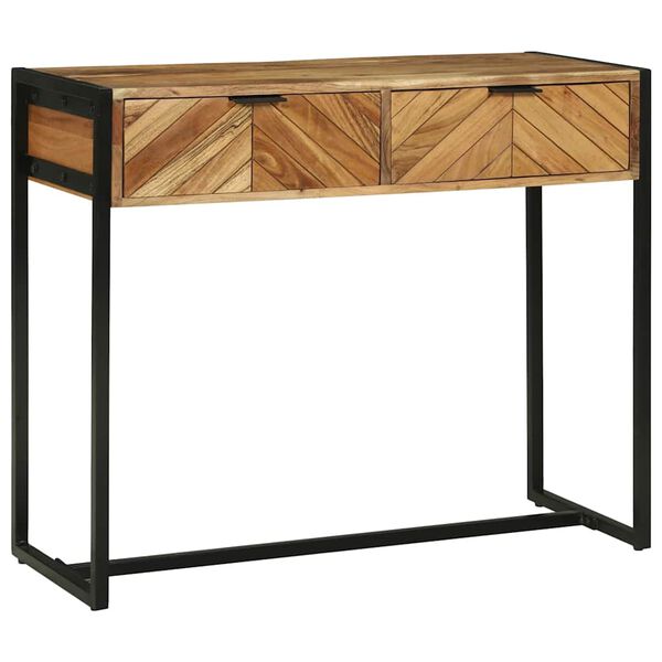 vidaXL Table console Marron 90 x 35 x 75 cm Bois d'Acacia Massif