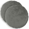 vidaXL Housse de coussin 2 pc HEERLEN Gris fonc&eacute; Diam. 40 cm Flanelle