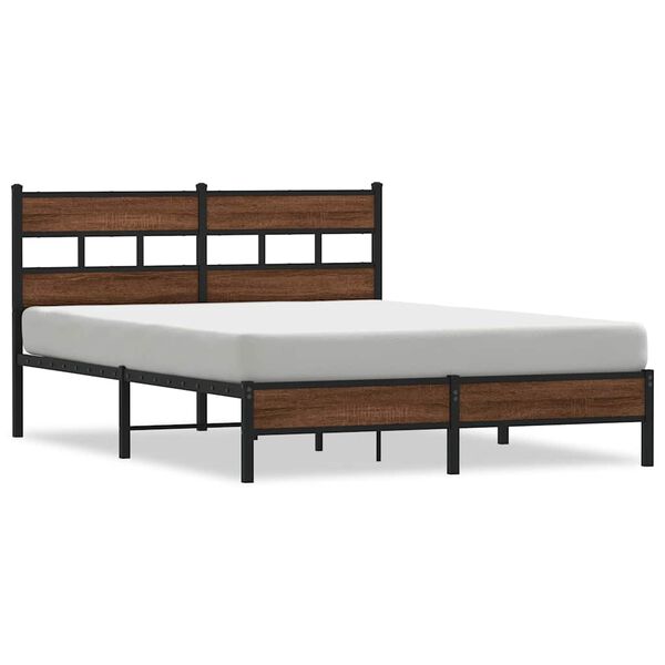 vidaXL Cadre de lit sans matelas ch&ecirc;ne marron 150x200 cm