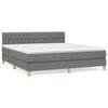 vidaXL Sommier &agrave; lattes de lit avec matelas Gris fonc&eacute; 180x200cm Tissu
