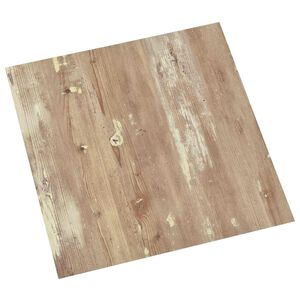 vidaXL Planches de sol Cr&egrave;me et Marron Clair 5,11 m&sup2; 55 pi&egrave;ces PVC