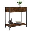vidaXL Table console ch&ecirc;ne fum&eacute; 75x34,5x75 cm bois d'ing&eacute;nierie