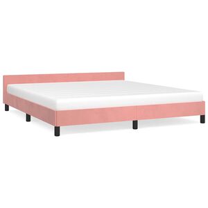 vidaXL Cadre de lit et t&ecirc;te de lit sans matelas rose 160x200cm velours