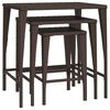 vidaXL Tables gigognes de jardin 3 pcs marron r&eacute;sine tress&eacute;e