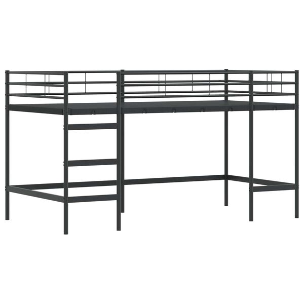 vidaXL Lit mezzanine pour enfants Noir 80 x 201 cm