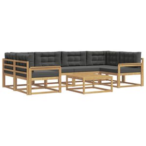 vidaXL Ensemble de canap&eacute;s d'ext&eacute;rieur 5 pc Blanc et anthracite