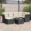 vidaXL Salon de jardin 7 pcs avec coussins noir r&eacute;sine tress&eacute;e