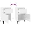vidaXL Tables de chevet 2 pcs blanc brillant 40x35x70 cm