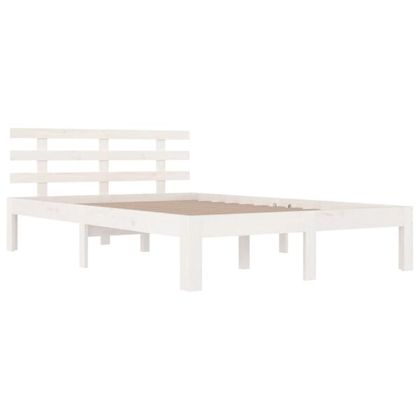 vidaXL Cadre de lit sans matelas blanc bois massif 140x200 cm