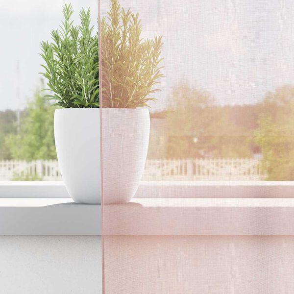 vidaXL Rideaux en voile avec boucles 2 pcs rose clair 140x140 cm