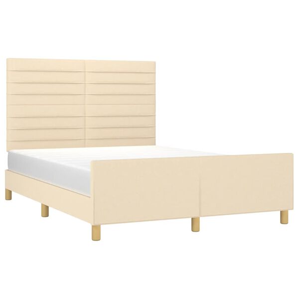 vidaXL Cadre de lit sans matelas cr&egrave;me 140x200 cm tissu