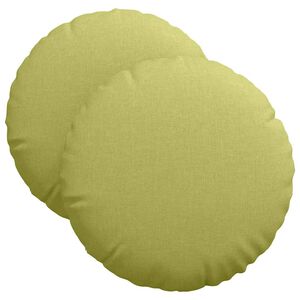 vidaXL Coussins de si&egrave;ge 2 pcs Vert clair &Oslash;40 x 13 cm tissu