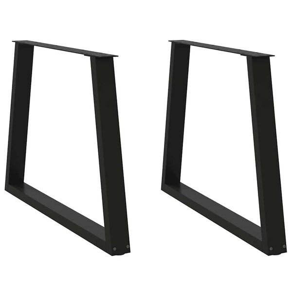 vidaXL Pieds de table à manger en forme de V, 2 pièces, noir, 100 x (72-73,3) cm, acier