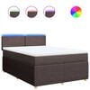 vidaXL Sommier &agrave; lattes de lit avec matelas Marron fonc&eacute; 140x200 cm