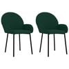 vidaXL Chaises &agrave; manger lot de 2 Vert fonc&eacute; Velours