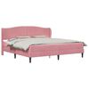 vidaXL Cadre de lit avec t&ecirc;te de lit Rose 200 x 200 cm Velours