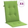 vidaXL Coussins de chaise à dossier haut lot de 4 vert mélangé tissu
