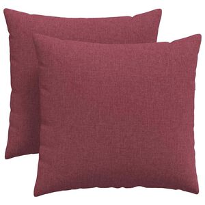 vidaXL Coussins de canap&eacute; 2 pcs Bordeaux 45 x 45 cm tissu