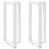 vidaXL Pieds de table de bar en T, 2 pi&egrave;ces, blanc, 60 x 35 x (110-111) cm, acier