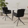 vidaXL Chaises pivotantes à manger lot de 2 Noir Velours