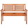 vidaXL Banc de jardin 2 places avec coussin 120 cm Bois d'eucalyptus